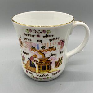 Duchess Bone China England Cross Stitch Poem MY KITCHEN Mug Cup